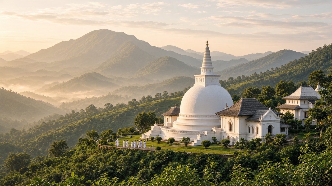Mahamevnawa Buddhist monastery near Ella