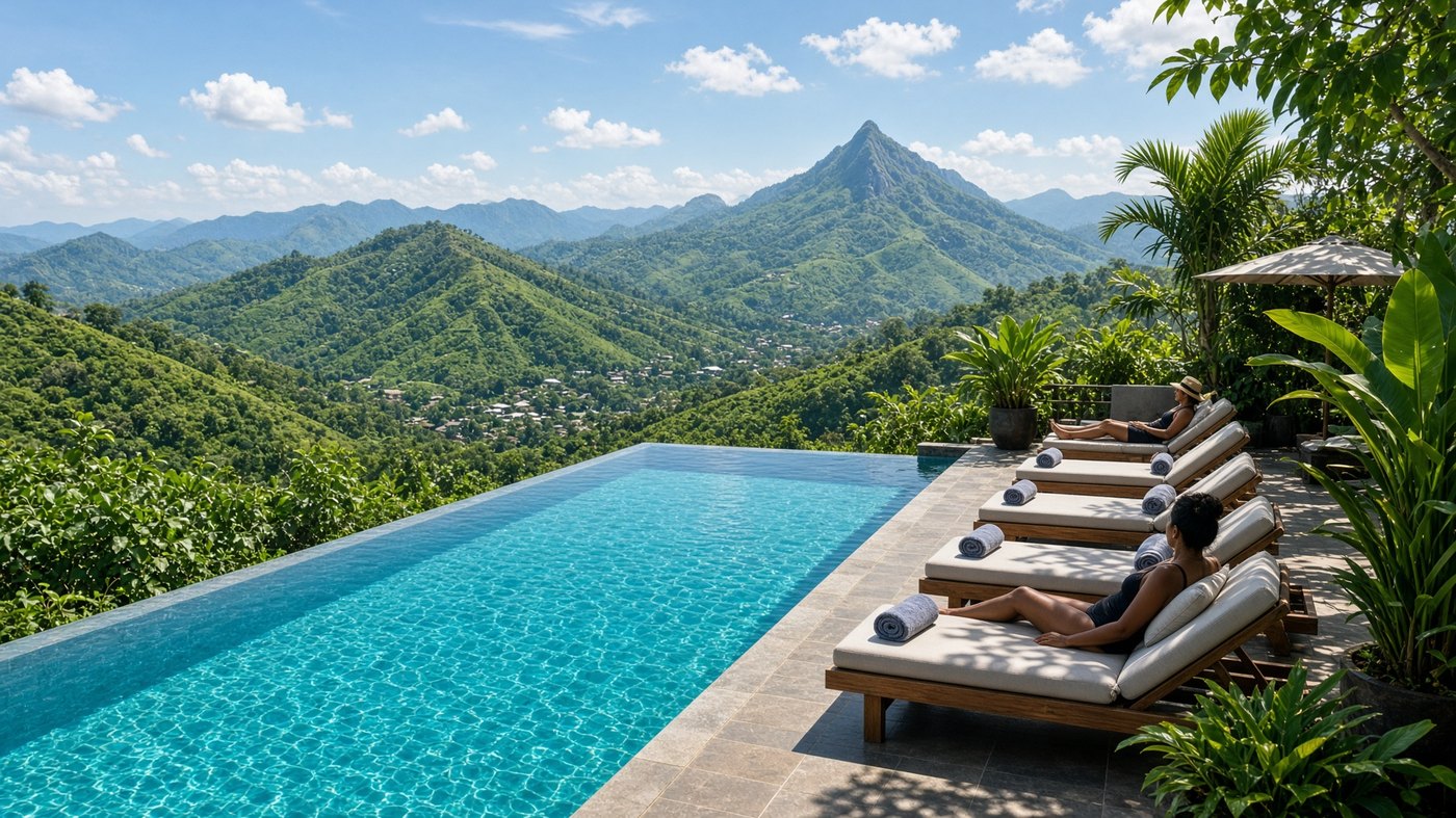 Infinity pool overlooking Ella’s hills